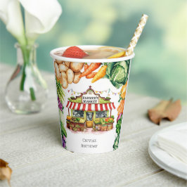 Vasos De Papel Cumpleaños del Mercado de Vegetales Encantados