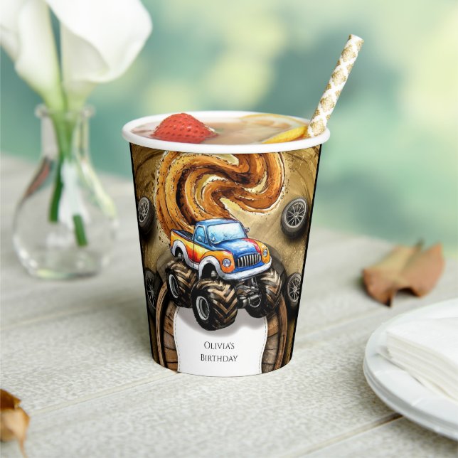 Vasos De Papel Cumpleaños del montador de pista Pastel (in situ)