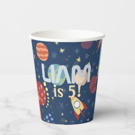 Vasos De Papel Cumpleaños del niño en el espacio exterior de Gala