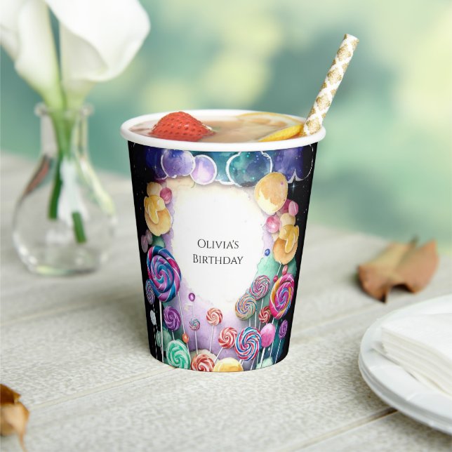 Vasos De Papel Cumpleaños del Paradise Pastel Candyland (in situ)