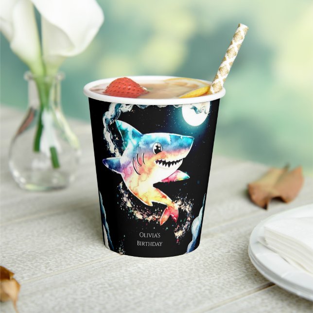 Vasos De Papel Cumpleaños del tiburón submarino de los niños Past (in situ)