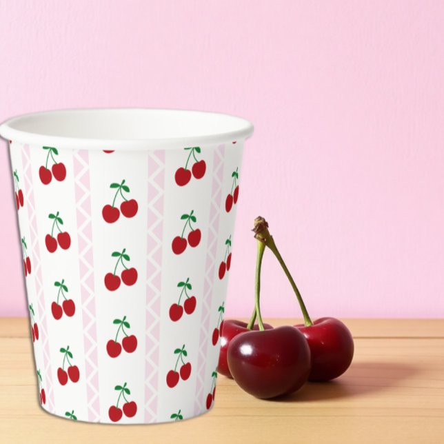 Vasos De Papel Cumpleaños Dulce Cereza (Subido por el creador)