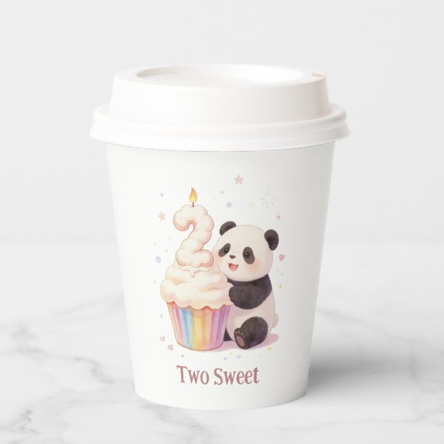 Vasos De Papel Cumpleaños Dulce Panda Bebé 2 (Anverso)