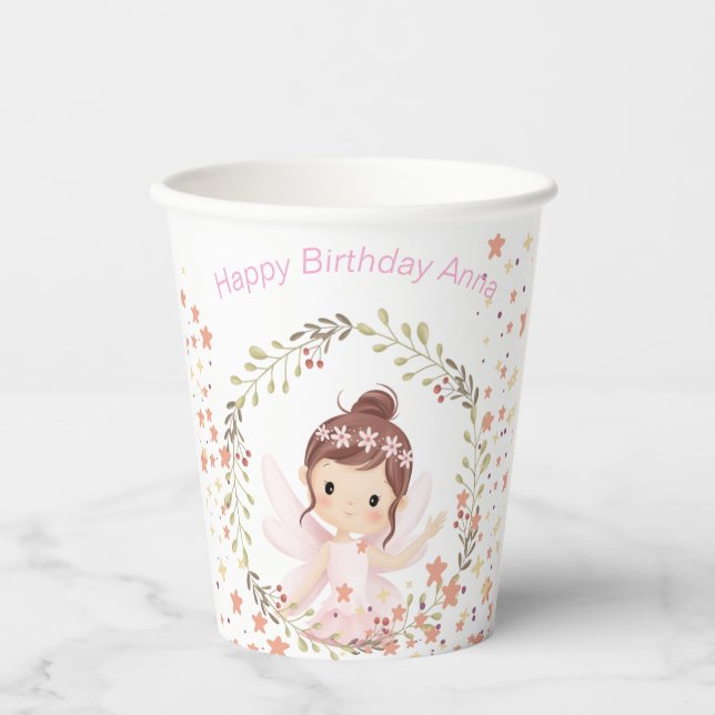 Vasos De Papel Cumpleaños feliz, texto personalizable (Anverso)