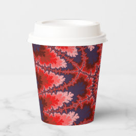 Vasos De Papel Cumpleaños Fractal Rojo, Azul y Rosa