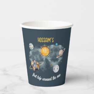 Vasos De Papel Cumpleaños Galaxia Espacio Exterior Sol Luna Estre