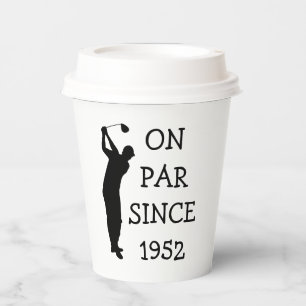 Vasos De Papel Cumpleaños Golfer Funny 70th happy Dad Par