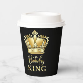 Vasos De Papel Cumpleaños King Gold Crown Royal Queen Luxury