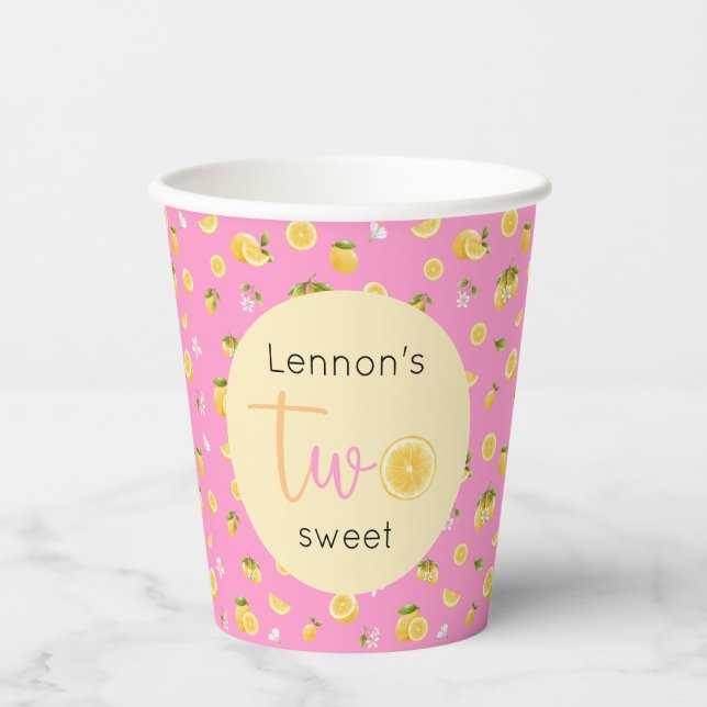 Vasos De Papel Cumpleaños Limón Dos Dulces (Anverso)