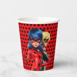 Vasos De Papel Cumpleaños milagroso de Ladybug y Cat Noir