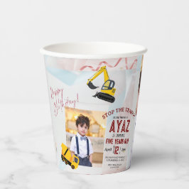 Vasos De Papel Cumpleaños Niño Fiesta Camión Volquete Construcció
