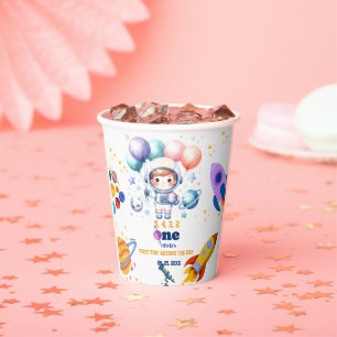 Vasos De Papel Cumpleaños niño planeta espacio exterior