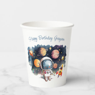 Vasos De Papel Cumpleaños Niño Planetas Espacio Exterior