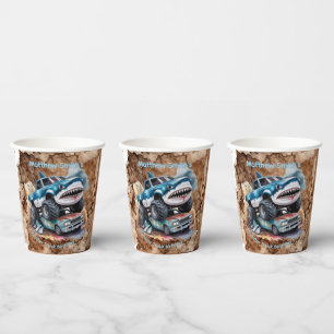 Vasos De Papel Cumpleaños Niño Salpicadura de Lodo Camión Monstru