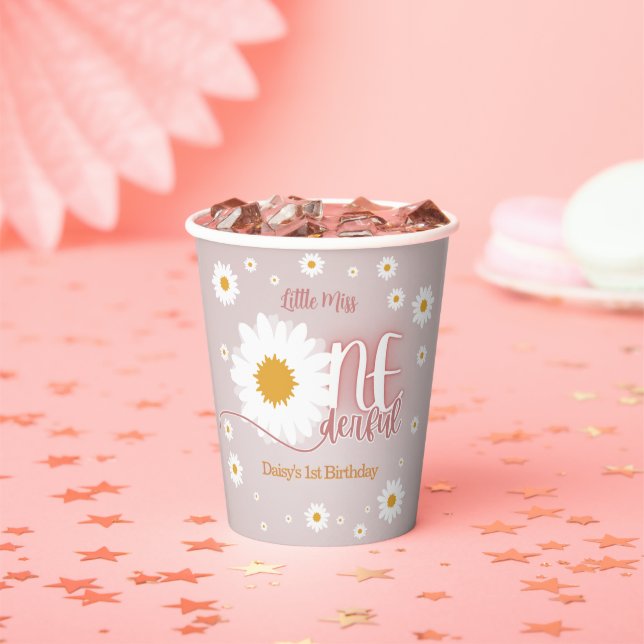 Vasos De Papel Cumpleaños número 1 de Little Miss Onederful (in situ)