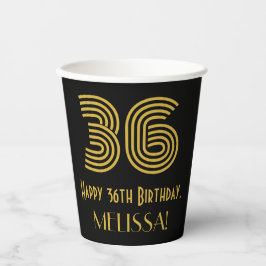 Vasos De Papel Cumpleaños número 36: Aspecto inspirado en Art Dec