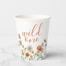 Vasos De Papel Cumpleaños número uno de Wildflower Wild One
