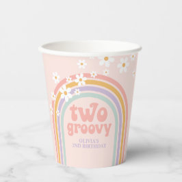 Vasos De Papel Cumpleaños pastel arcoíris dos groovy 2