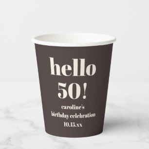 Vasos De Papel Cumpleaños personalizado 50 Moderno Atrevido Terro
