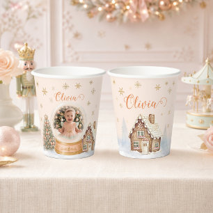Vasos De Papel Cumpleaños personalizado con foto de Cascanueces e
