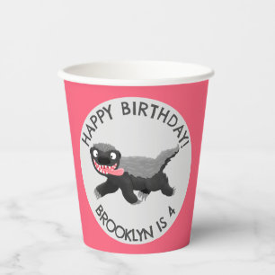 Vasos De Papel cumpleaños personalizado de insignia de miel perso