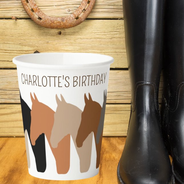Vasos De Papel Cumpleaños personalizado de las siluetas de caball (Subido por el creador)