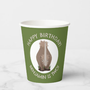 Vasos De Papel cumpleaños personalizado de wooly rhino elasmother
