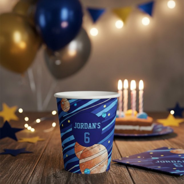 Vasos De Papel Cumpleaños Personalizado Galaxia Espacio Exterior (Subido por el creador)
