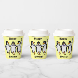 Vasos De Papel Cumpleaños! Pingüinos bailando divertido