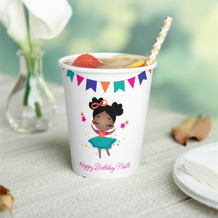 Vasos De Papel Cumpleaños! Princess Ballerina w/Bow Cumpleaños