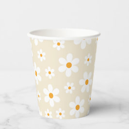 Vasos De Papel Cumpleaños Retro Groovy Daisy Tan