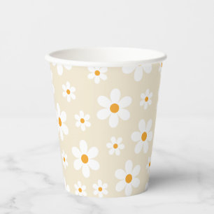 Vasos De Papel Cumpleaños Retro Groovy Daisy Tan