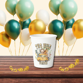 Vasos De Papel Cumpleaños safari de animales de dos niños salvaje