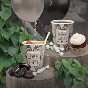 Vasos De Papel Cumpleaños Serpiente Estampado Animal Beige