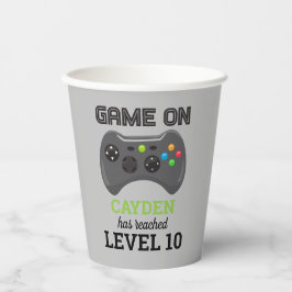 Vasos De Papel Cumpleaños Sube de Nivel Game On Videojuegos
