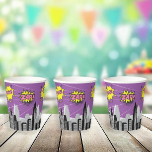 Vasos De Papel Cumpleaños único de superhéroe de historietas y Ch