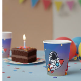 Vasos De Papel Cuotas de cumpleaños de Space Adventure