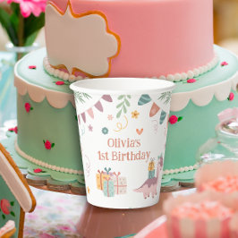 Vasos De Papel Cuotas de Fiestas prehistóricas de Dino divertido