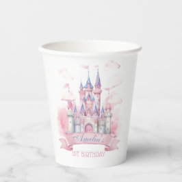 Vasos De Papel Cuotas de papel de cumpleaños del castillo de la p