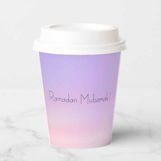 Vasos De Papel Cuotas de papel de Ramadan Mubarak (Anverso)
