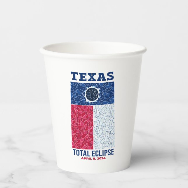 Vasos De Papel Cuotas totales de papel para eclipses de Texas (Anverso)