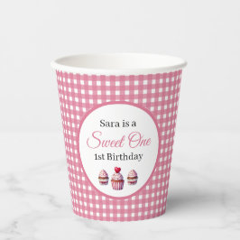 Vasos De Papel Cupcake Sweet One Girl 1st Birthday Party