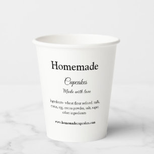Vasos De Papel Cupcakes caseros hechos con amor agregar texto sit