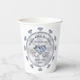 Vasos De Papel Cups de cumpleaños personalizadas, de diamantes pa