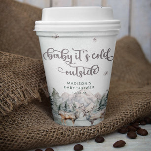 Vasos De Papel Cups de papel Baby Shower para el invierno de los