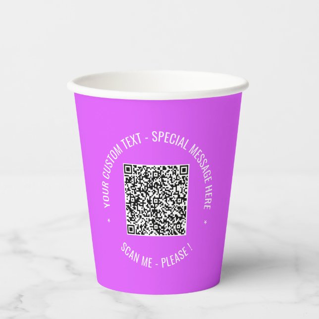 Vasos De Papel Cups de papel de análisis de código QR Información (Anverso)