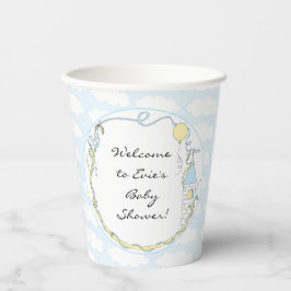Vasos De Papel Cups de papel de Baby Shower "Castle Yellow Blue" 