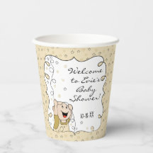 Cups de papel de Baby Shower "Gold Star Baby" de 8