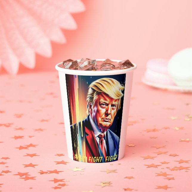 VASOS DE PAPEL CUPS DE PAPEL DE DONALD TRUMP 2024 (in situ)