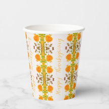 Cups de papel de patrón con énfasis en naranja